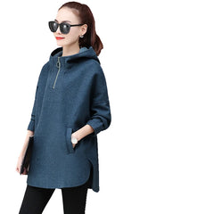 Hooded Sweatshirt Women Spring Autumn 2023 New Korean Loose Bat sleeve Hoodies Tops Casual Clothes Female zipper Sweatshirt Coat