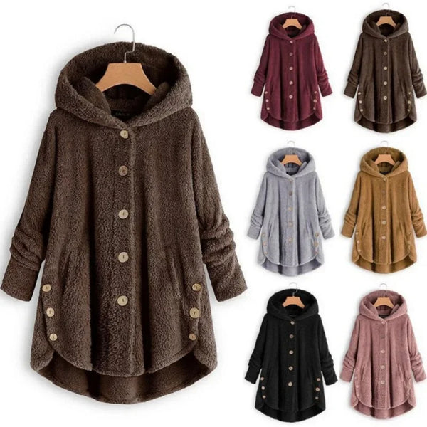 Fashion Trend Autumn and Winter Press-pleated Printed Turn-collar Long-sleeved Shirt Two-piece Furry Coat