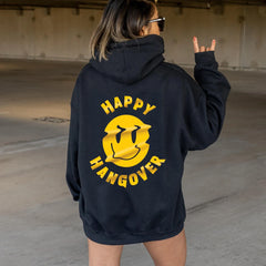 Colored HAPPY HANGOVER Hoodie Women Hoody Sweatshirts Pullovers Fashion graphic pure cotton Streetwear top jumper fit hoodies