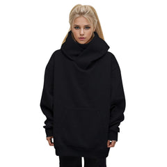 High Necked Hooded Spring And Autumn Solid Color Functional Fashion High Street Hip Hop Style Design Tunic Hoodie