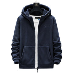 Plus Size L-8XL Men's Fleece Sweater Outdoor 2023 Autumn Polar Fleece Cardigan hooded Outside Zip Hoodies Sweatshirts Coat