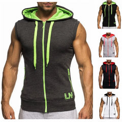 Bodybuilding Workout Apparel Hooded Tank Top GYM Athletic Hoodies Male Joggers Sportswear Vests Men Sleeveless Hoody Sweatshirts