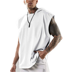 New Men's Sports Tank Top Hoodie Sleeveless T-shirt