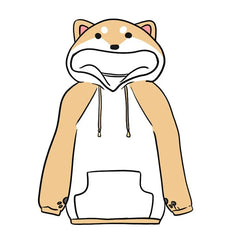 Shiba Inu Doge Kawaii lovely Velvet Long-sleeved Hooded Plush Coat Cartoon Anime Style Warm lady Winter Sweatshirt Christmas