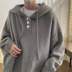 Knit Sweater Men Pullover Sweaters Loose Tops Spring Autumn Male Sweaters Hoodies