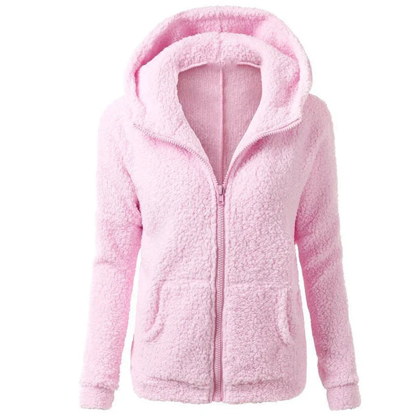 Autumn Winter Warm Jacket Women hoodie Hooded 2024 Casual Female Hoodies Sweatershirt Zipper Coat Solid Soft Fleece Women Coat