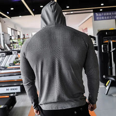 2024 Mens Fitness Tracksuit Running Sport Hoodie Gym Joggers Hooded Workout Athletic Clothing Muscle Training Sweatshirt Tops