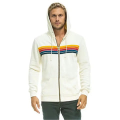 Donsignet Women Hoodies Coat 2021 New Casual Rainbow Hooded Sweatshirts Fashion Zip-up Striped Cardigan Men Hoodies