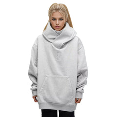 High Necked Hooded Spring And Autumn Solid Color Functional Fashion High Street Hip Hop Style Design Tunic Hoodie