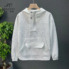 Men's Fleece Hoodie Sweatshirt Casual Style Solid Color Long Sleeve Solid Pullover Luxury 3D Letter Designer Sweatshirt Jacket