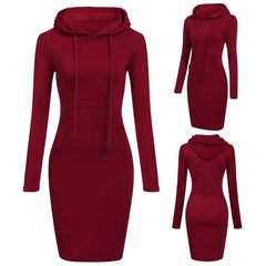 Long Sleeve Fashion Top Tunic Hooded Women Sweater Hoodie Casual High Quality 2020 New Hot Sale Women's Style Pocket Bodycon Dre