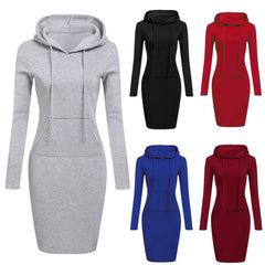 Long Sleeve Fashion Top Tunic Hooded Women Sweater Hoodie Casual High Quality 2020 New Hot Sale Women's Style Pocket Bodycon Dre