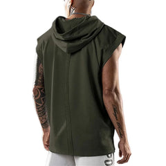 New Men's Sports Tank Top Hoodie Sleeveless T-shirt