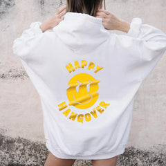 Colored HAPPY HANGOVER Hoodie Women Hoody Sweatshirts Pullovers Fashion graphic pure cotton Streetwear top jumper fit hoodies