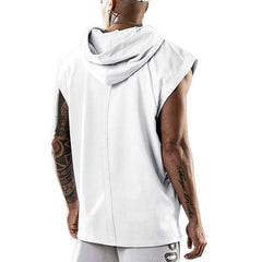 New Men's Sports Tank Top Hoodie Sleeveless T-shirt