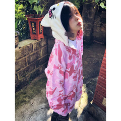 Y2k Sanrio Hooded Jacket Kawaii Hello Kitty Zipper Sweatshirt Cute Cartoon Anime Casual Long Sleeves Women Autumn WinterClothing