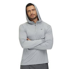 Men Long Sleeve Shirt UPF 50+ Rash Guard Swim Shirt Athletic Hoodie Fishing Hiking Workout Cooling Tee Quick Dry Shirts with Zip