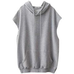 Women Hooded Hoodie Tanks Sleeveless Sweatshirt Short Sleeve Loose Pullover Solid Oversized Hip Hop Sportswear Harajuku Hoodies