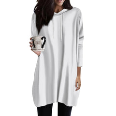 Women'S Shirt Skirt Solid Color Hoodie Autumn Pullover Top Women'S Fashion Casual Hooded Pocket 3/4 Sleeve Tunic Tops T-Shirts