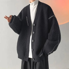 Knit Sweater Male Cardigan Jacket Long Men's Clothing Coat No Hoodie White A Aesthetic Meme Best Selling Products 2023 Knitwears