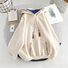 Hoodies Baggy Cute Loose Plain Hooded Tops Kawaii Sweatshirts for Women Cotton Novelty Warm Thick Designer New In Female Clothes