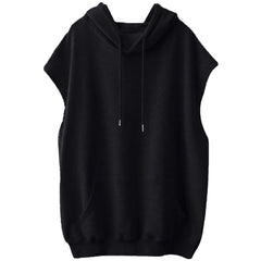 Women Hooded Hoodie Tanks Sleeveless Sweatshirt Short Sleeve Loose Pullover Solid Oversized Hip Hop Sportswear Harajuku Hoodies