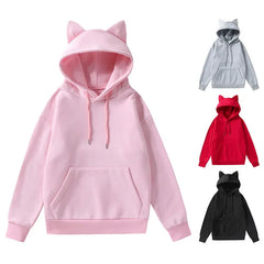 NONSAR Pullover Loose Cat Ears Hoodies Women Autumn Winter Long Sleeve Sweatshirt INS HOT