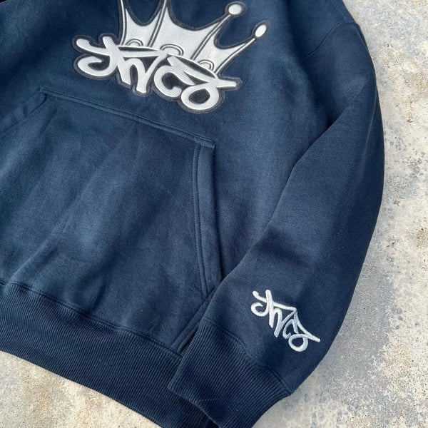 Retro Hip Hop JNCO Hoodies Harajuku Embroidery Pattern Y2k Sweatshirt Hoodie Men Women Oversized Loose Long Sleeve Pullover Tops